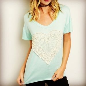 Mint Heart Jersey Tee